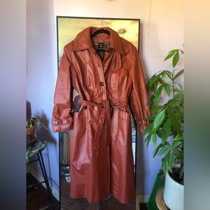 Vintage Leather Jacket Size 8 Burnt Orange